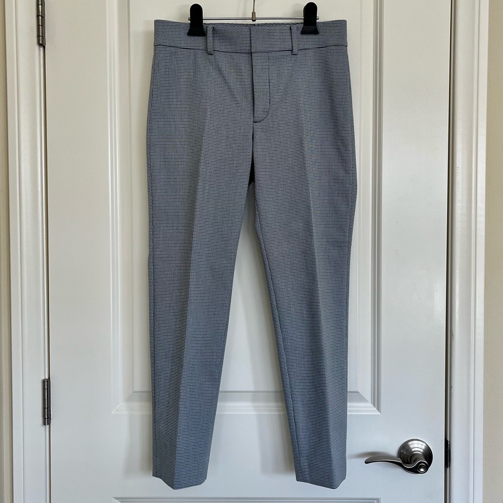 Club Monaco Women's Casual Gray Blue Black Checkered Pants Size 2